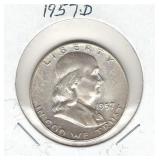 1957-D Franklin Silver Half Dollar