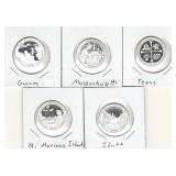 (5) 2019 U.S. Proof Silver Quarters - .999 Fine (5) 2019 U.S. Proof Silver Quarters - .999 Fine