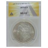 1879-O Morgan Silver Dollar ANACS MS-62, ANACS 1879-O Morgan Silver Dollar ANACS MS-62, ANACS
