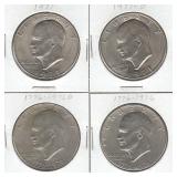 4 Ike Dollars - 1971, 1971-D, 1976 Bicentennial & 4 Ike Dollars - 1971, 1971-D, 1976 Bicentennial &