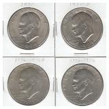 4 Ike Dollars - 1971, 1971-D, 1976 Bicentennial &