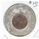 Encased 1948 Cent in Good Luck Holder Magazine Encased 1948 Cent in Good Luck Holder Magazine