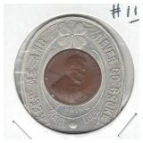 Encased 1950 Cent in Good Luck Holder Menter