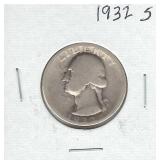 1932-S Washington Silver Quarter