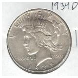 1934-D Peace Silver Dollar 1934-D Peace Silver Dollar