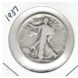 1937 Walking Liberty Silver Half Dollar