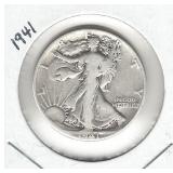 1941 Walking Liberty Silver Half Dollar