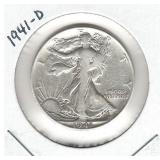 1941-D Walking Liberty Silver Half Dollar 1941-D Walking Liberty Silver Half Dollar