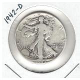 1942-D Walking Liberty Silver Half Dollar 1942-D Walking Liberty Silver Half Dollar