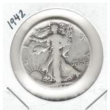 1942 Walking Liberty Silver Half Dollar