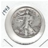 1943 Walking Liberty Silver Half Dollar