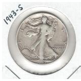 1943-S Walking Liberty Silver Half Dollar