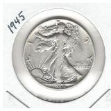 1945 Walking Liberty Silver Half Dollar