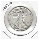 1947-D Walking Liberty Silver Half Dollar