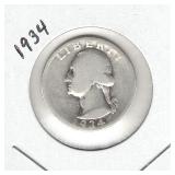 1934 Washington Silver Quarter 1934 Washington Silver Quarter