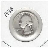 1938 Washington Silver Quarter