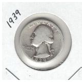 1939 Washington Silver Quarter