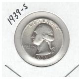 1939-S Washington Silver Quarter