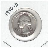 1940-D Washington Silver Quarter 1940-D Washington Silver Quarter