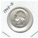 1942-D Washington Silver Quarter