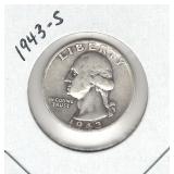 1943-S Washington Silver Quarter