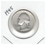 1945 Washington Silver Quarter