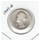 1945-D Washington Silver Quarter