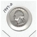 1947-D Washington Silver Quarter 1947-D Washington Silver Quarter