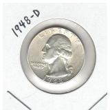 1948-D Washington Silver Quarter