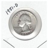 1951-D Washington Silver Quarter