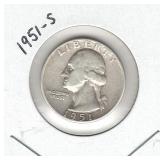 1951-S Washington Silver Quarter