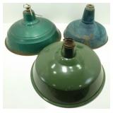 * 3 Vintage Barn Light Shades