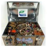 * Huge Tin w/ 13+ Pounds of Jewelry * Huge Tin w/ 13+ Pounds of Jewelry