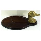 Vintage Brass Duck Head/Wood Jewelry, Coin, Keys,