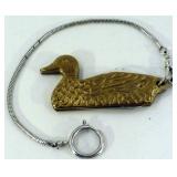 RARE Vintage Brass Duck Pocket Knife w/ Chain RARE Vintage Brass Duck Pocket Knife w/ Chain