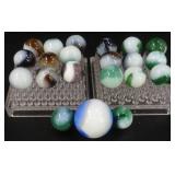 20 Vintage Marbles plus 1 Shooter