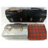 * 4 Vintage Metal Lunch Boxes