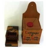 Retro Cigarette Box & Lollipops Wood Wall Hanging