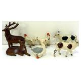 Collection of Vintage Metal Farm Animals -