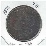 1878 Morgan Silver Dollar - 7 TF, Reverse of 1878