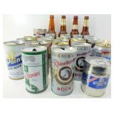 ** Beer Glass Lot & Beer Cans