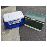 2 coolers vintage Coleman and an Igloo look at