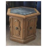Mediterranean Octagonic  lamp  table  slaye top ,