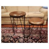 2 metal base stools.  24' H and 17' H.   Look at