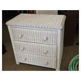 White Wicker Petite  3 drawer chest look at