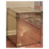 Square  Trunk metal bound measures 18'ï¿½18' 22'h