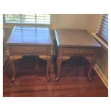 Pair Spencer Oak lamp tables 23'h look at