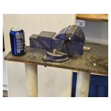 Vise mounted on a free-standing Iron base look at