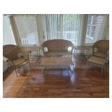 7 pc. Patio set , wicker with iron frame look at