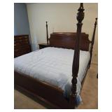 Cherry King size Poster bed , reeded post, dark